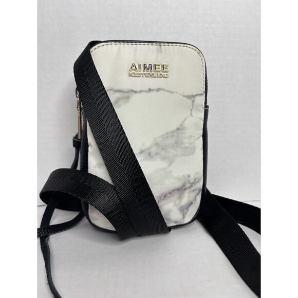 Aimee Kestenberg Mini Crossbody Bag Marble gray and white Pattern - Picture 1 of 8